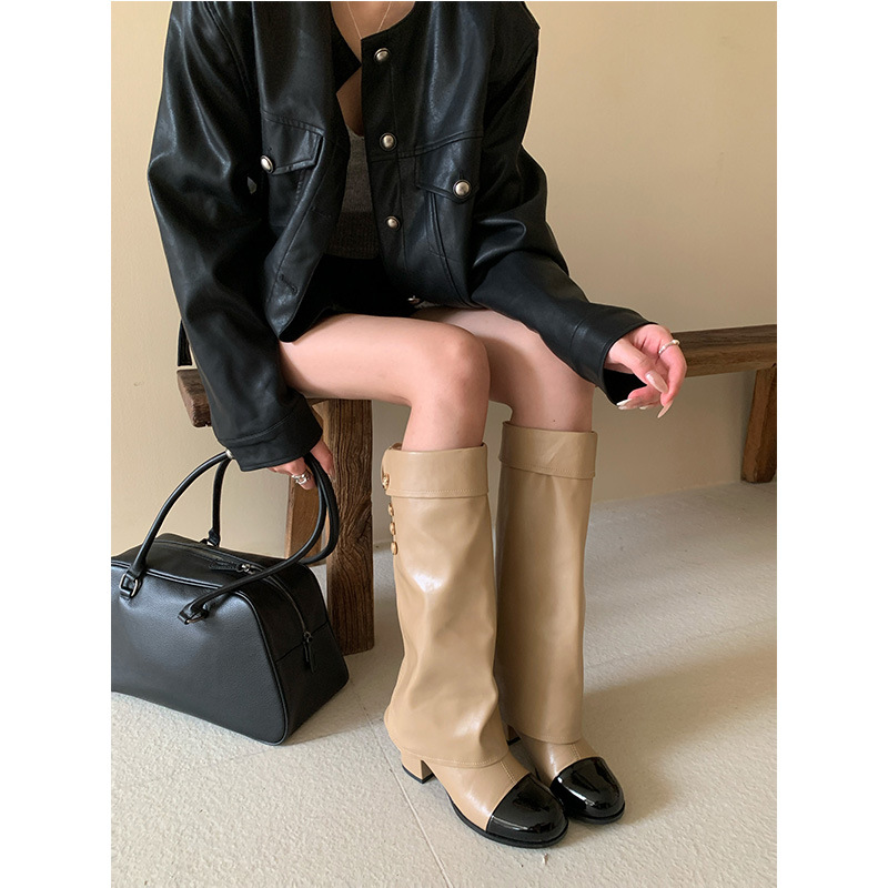 Knee High Sock Women - Маленькие ароматные рыцарские сапоги с круглым