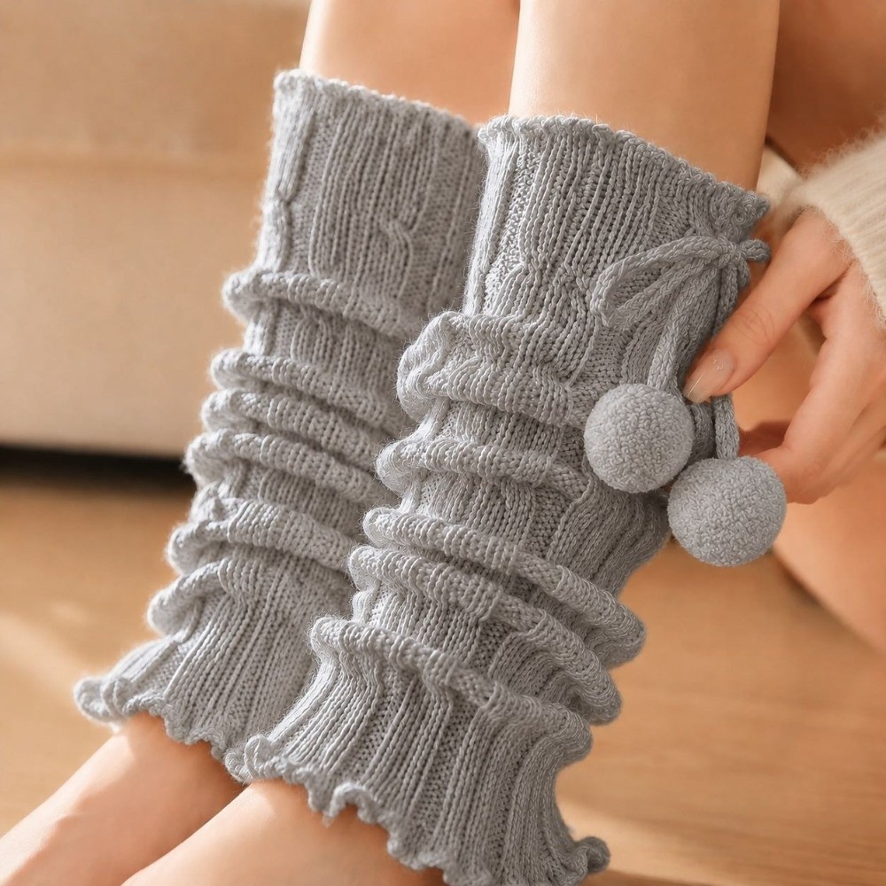 Boot Sock Slouchy - Вязаные гетры с рюшами по краям,